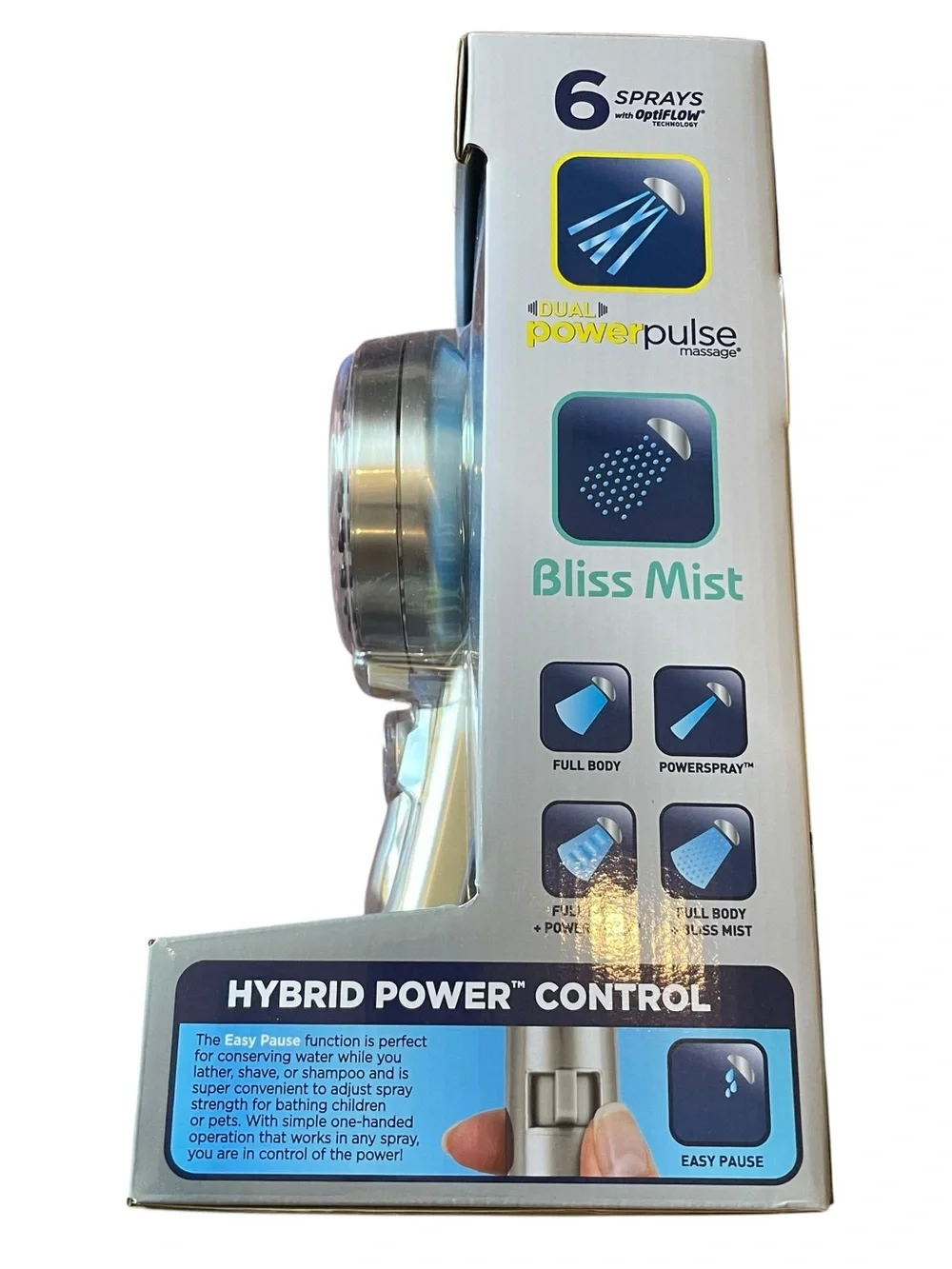 Waterpik Dual PowerPulse Massage Handheld Shower Head Brushed Nickel 6 Spray